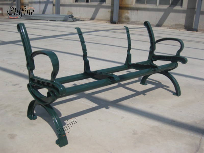 公共のための鋳造アルミニウム足の長い公園のベンチ